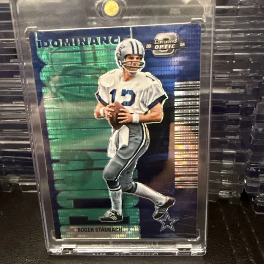 2024 CONTENDERS OPTIC COWBOYS ROGER STAUBACH DOMINANCE GREEN DISCO PRIZM SSP /30